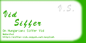 vid siffer business card